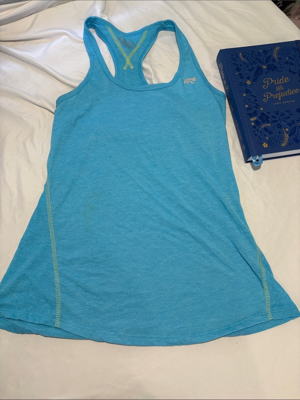 RBX Turquoise Racerback Tank Top with Lime Stitching